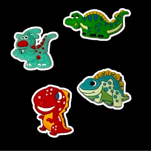 Light Up Shoe Croc Charms Set of 4 Dinosaurs - Picture 2 of 3